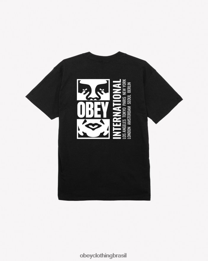 roupas br OBEY homens camiseta clássica com divisão de ícone preto J22J4V299