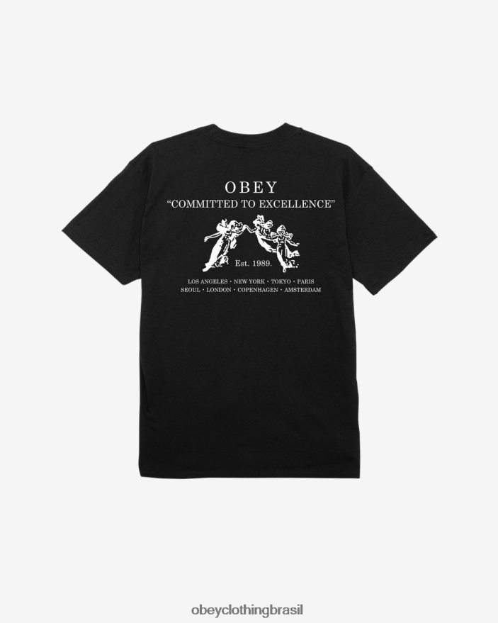 roupas br OBEY homens camiseta clássica comprometida com a excelência preto J22J4V312