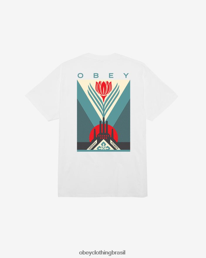 roupas br OBEY homens camiseta clássica da fábrica de energia verde branco J22J4V332