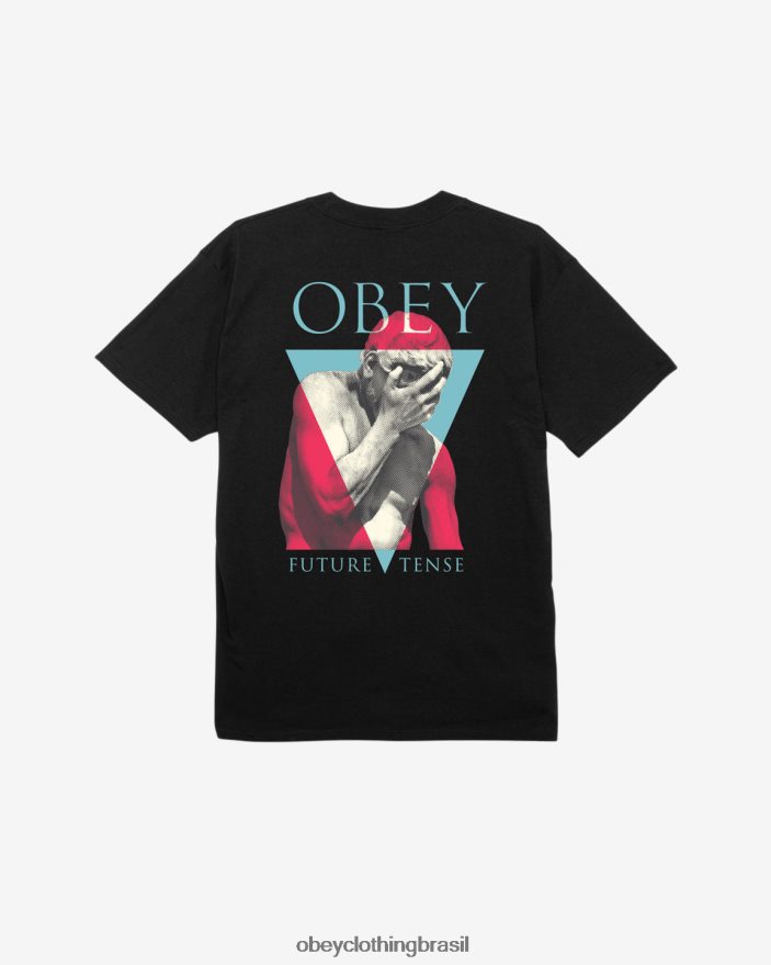 roupas br OBEY homens camiseta clássica do futuro preto J22J4V340