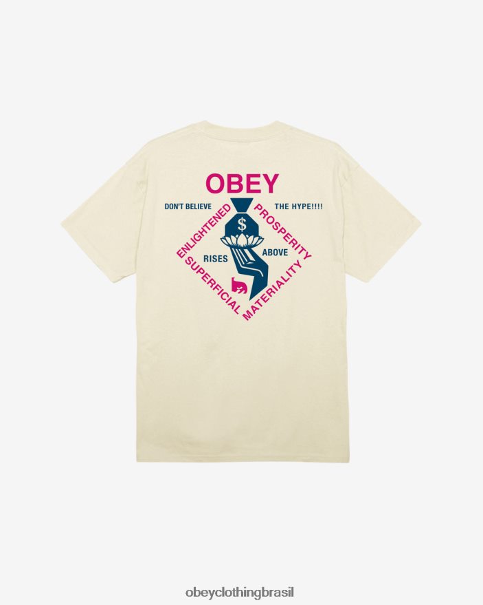 roupas br OBEY homens camiseta clássica espiritualmente rica creme J22J4V336