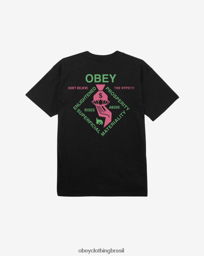 roupas br OBEY homens camiseta clássica espiritualmente rica preto J22J4V335