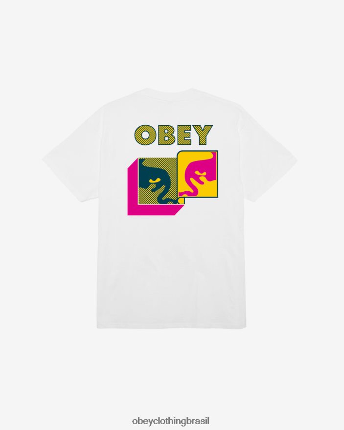 roupas br OBEY homens camiseta clássica pós-moderna branco J22J4V328