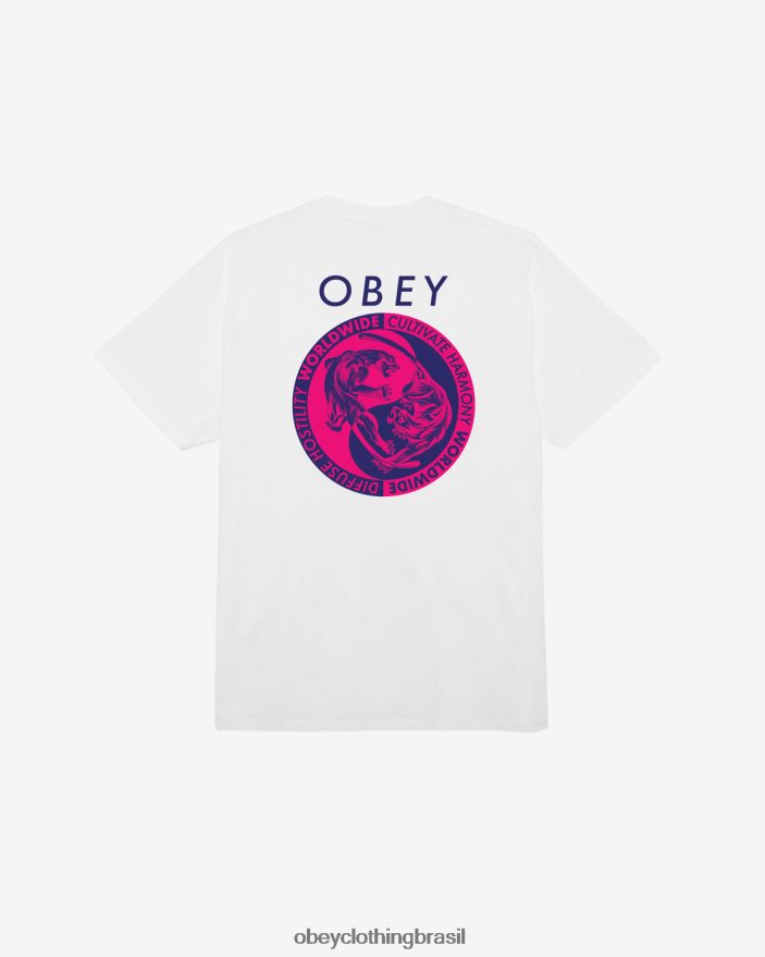 roupas br OBEY homens camiseta clássica panteras yin yang branco J22J4V339