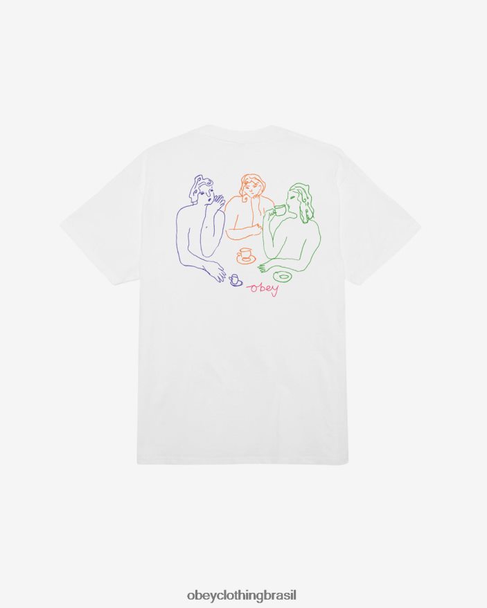roupas br OBEY homens camiseta clássica xícara de chá branco J22J4V317