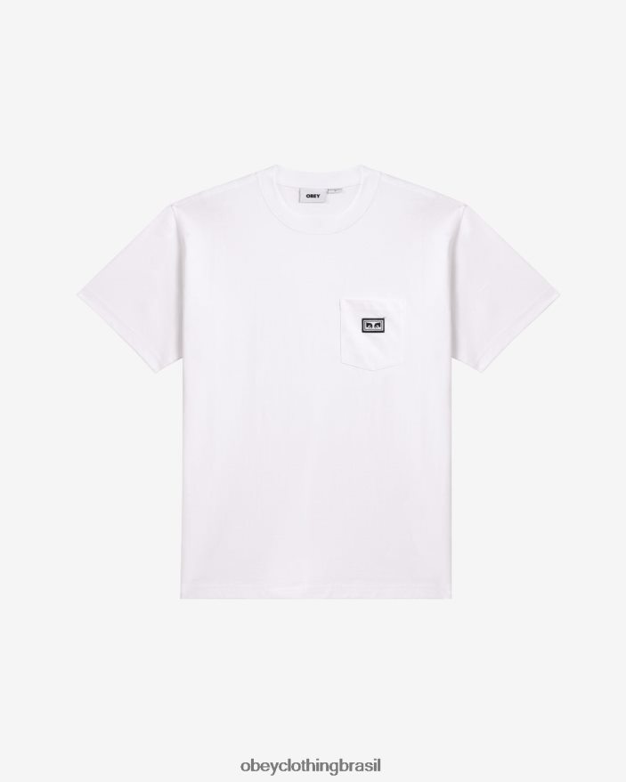 roupas br OBEY homens camiseta com bolso para olhos est. branco J22J4V101