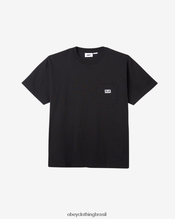 roupas br OBEY homens camiseta com bolso para olhos est. preto J22J4V100