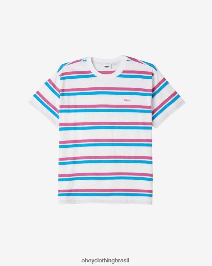 roupas br OBEY homens camiseta com faixa de distância multi branco J22J4V107