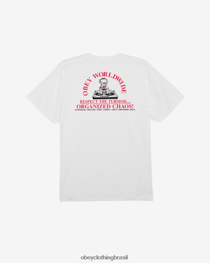 roupas br OBEY homens camiseta com pigmento caos organizado pigmento vintage branco J22J4V362
