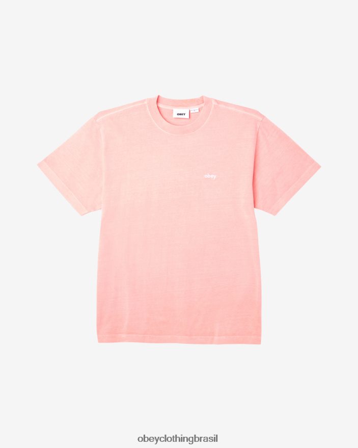 roupas br OBEY homens camiseta com pigmento minúsculo pigmento casca rosa J22J4V105