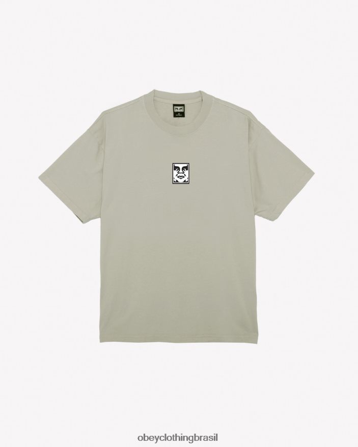 roupas br OBEY homens camiseta ícone peso pesado cinza prateado J22J4V278