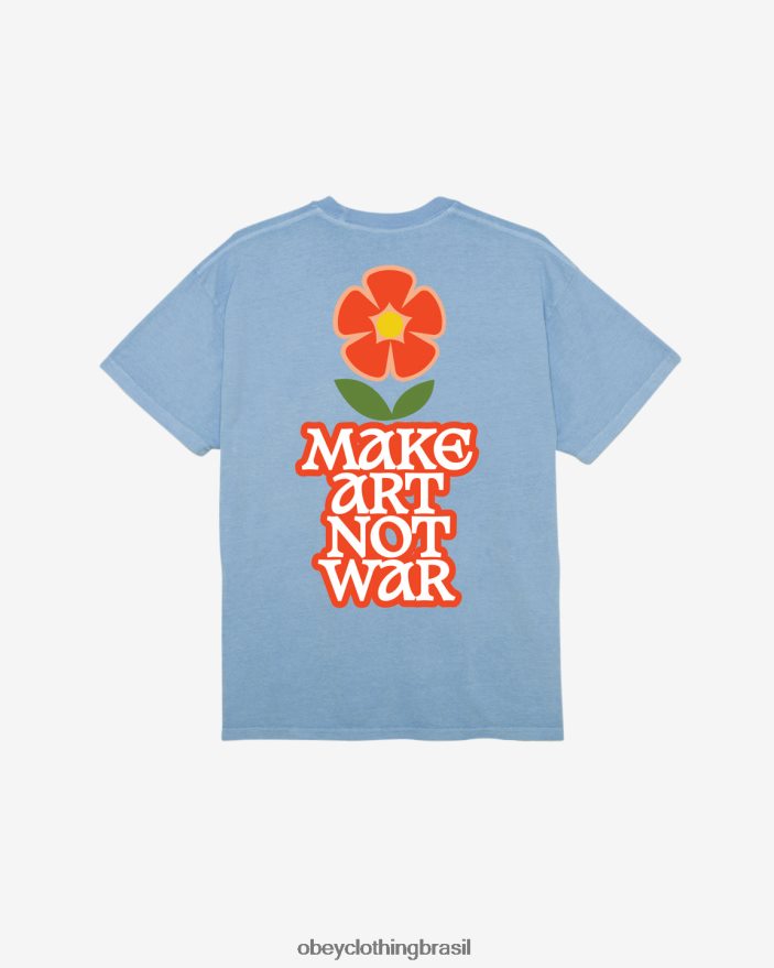 roupas br OBEY homens camiseta faça arte, não guerra, pigmento de flor hortênsia pigmentada J22J4V369