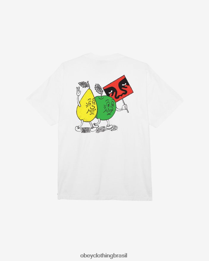 roupas br OBEY homens camiseta pesada de protesto pacífico branco J22J4V380