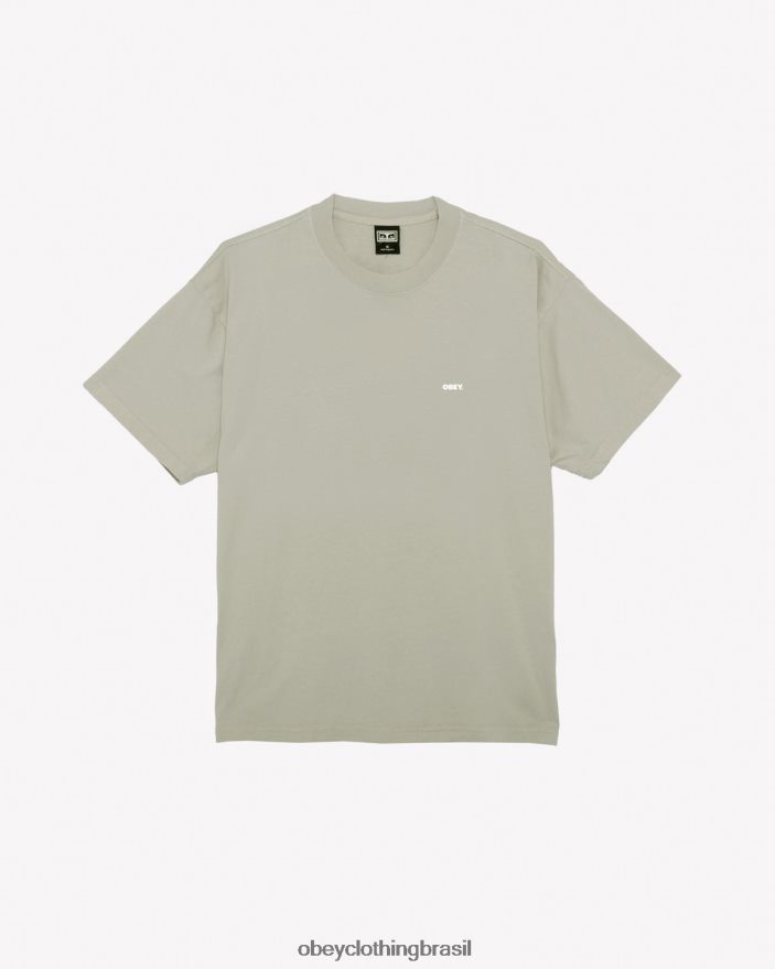 roupas br OBEY homens camiseta peso pesado Bold III cinza prateado J22J4V286