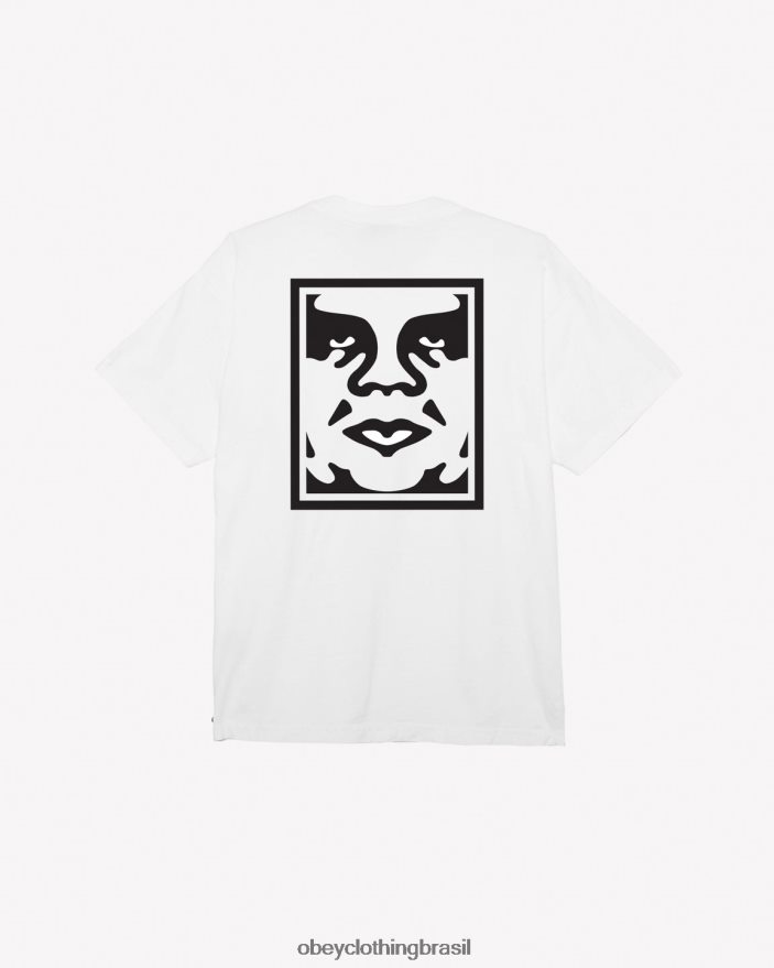 roupas br OBEY homens camiseta peso pesado com ícone ousado branco J22J4V282