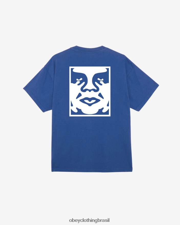 roupas br OBEY homens camiseta peso pesado com ícone ousado surfar azul J22J4V281