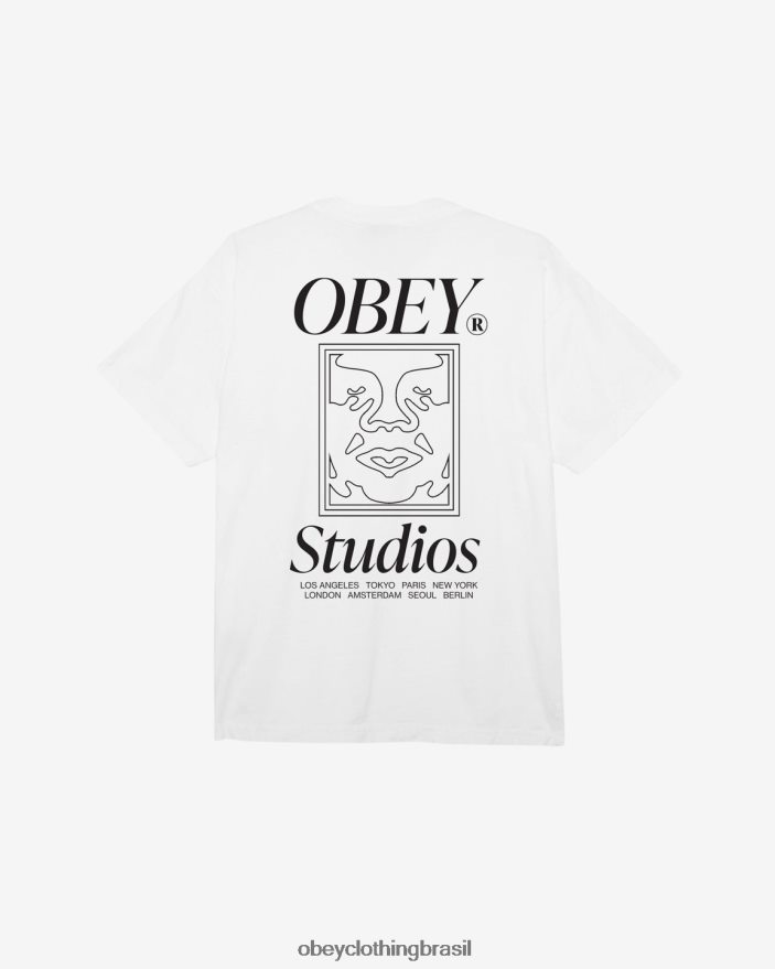 roupas br OBEY homens camiseta peso pesado ícone dos estúdios branco J22J4V376