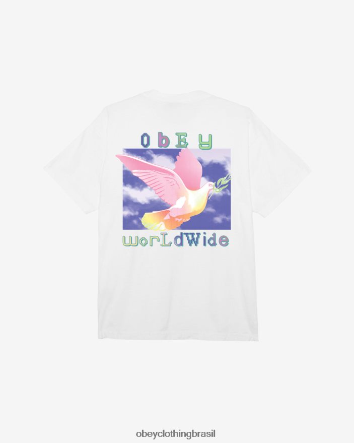 roupas br OBEY homens camiseta pomba da paz branco J22J4V386