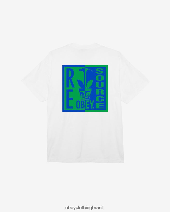 roupas br OBEY homens camiseta re source peso pesado branco J22J4V401