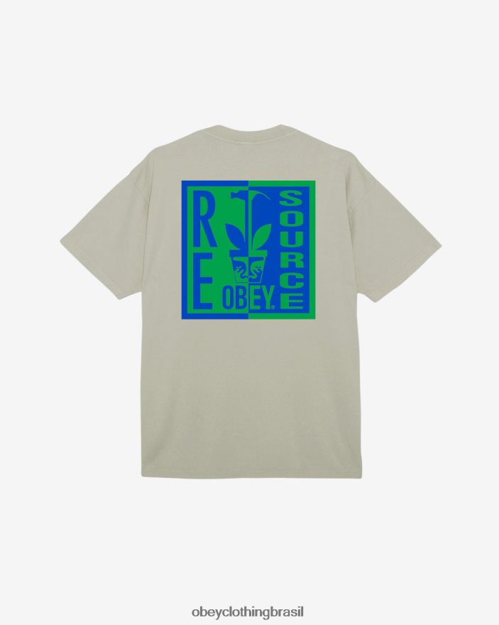 roupas br OBEY homens camiseta re source peso pesado cinza prateado J22J4V400
