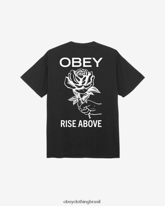 roupas br OBEY homens camiseta rise over com pigmento rosa pigmento vintage preto J22J4V366