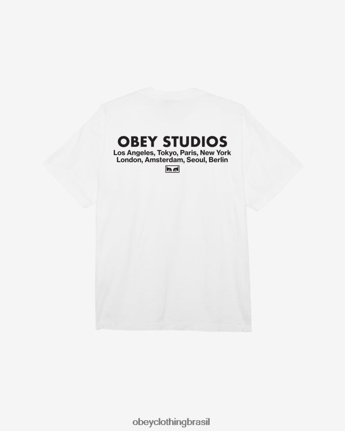 roupas br OBEY homens camiseta studios eye pesado branco J22J4V389