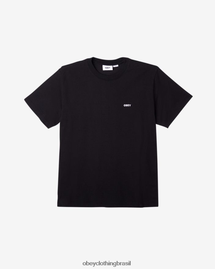 roupas br OBEY homens est. trabalha camiseta ousada preto J22J4V97