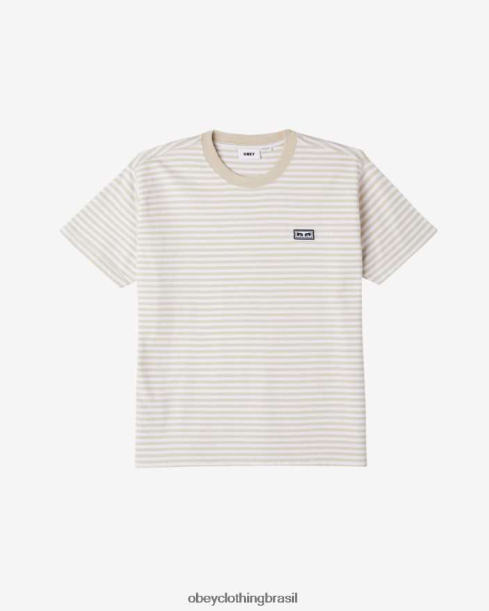 roupas br OBEY homens est.works camiseta listrada com olhos argila multi J22J4V99