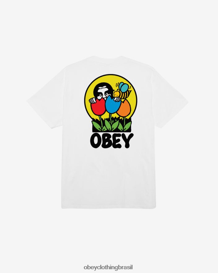 roupas br OBEY homens estava aqui camiseta clássica branco J22J4V298