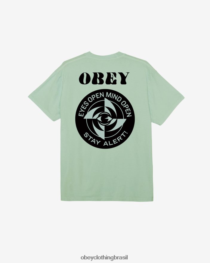 roupas br OBEY homens fique alerta camiseta pigmentada spray de surf de pigmento J22J4V368