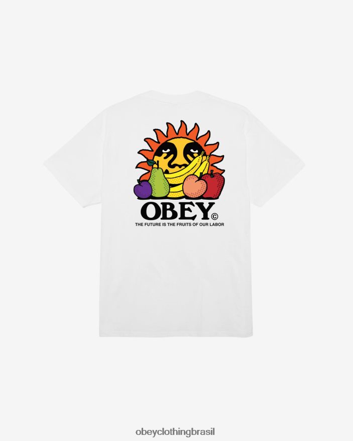 roupas br OBEY homens o futuro são os frutos da nossa camiseta clássica trabalhista branco J22J4V293