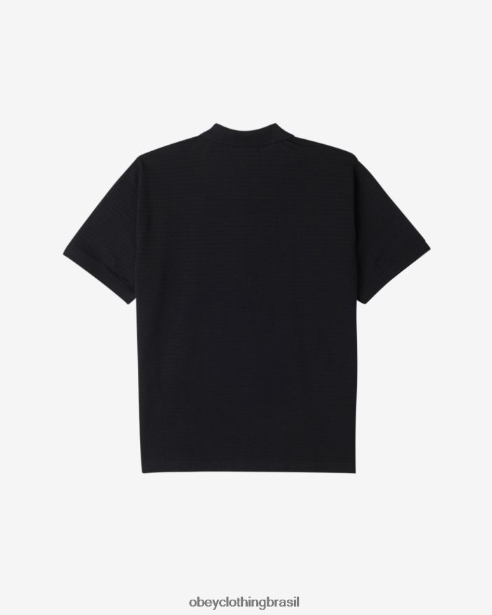 roupas br OBEY homens polo escape zip preto J22J4V115