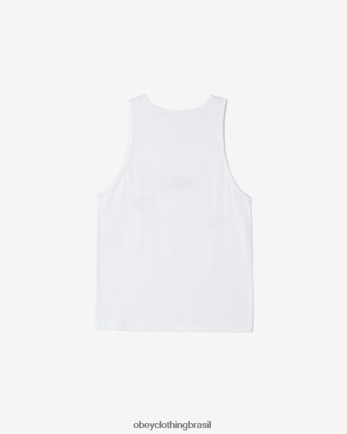 roupas br OBEY homens tanque de costela branco J22J4V124