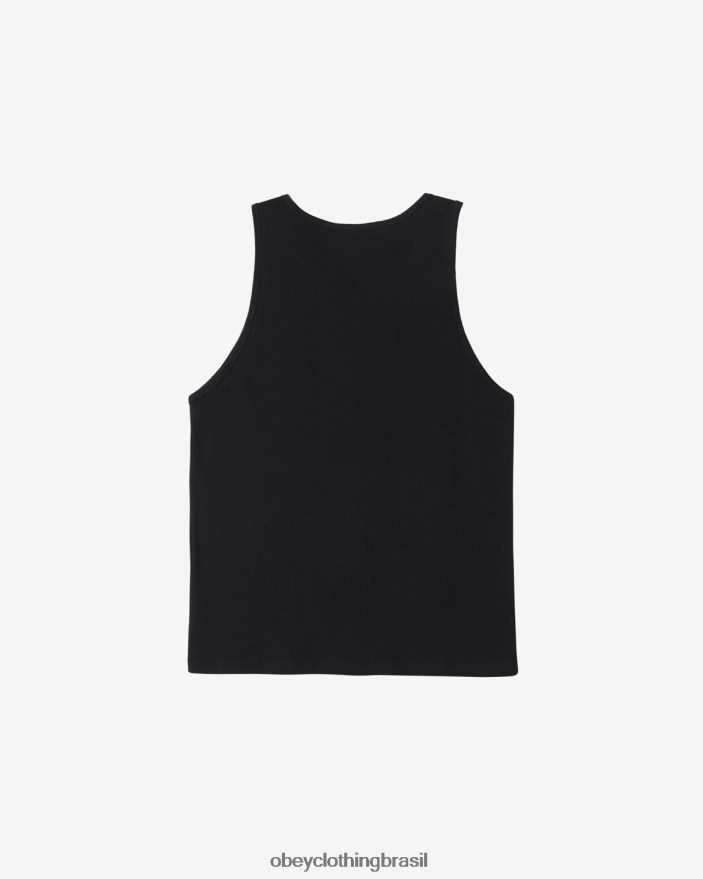 roupas br OBEY homens tanque de costela preto J22J4V123