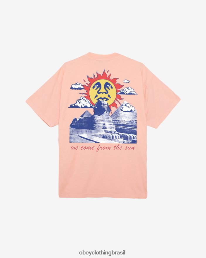 roupas br OBEY homens viemos do sol camiseta peso pesado parfait de pêssego J22J4V396
