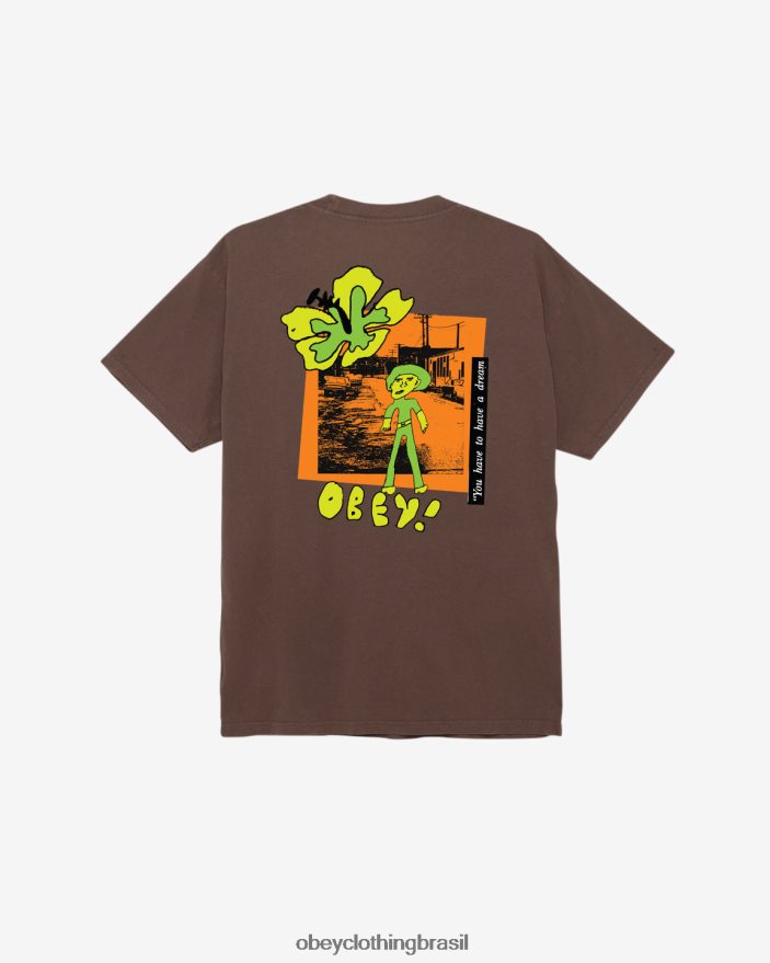 roupas br OBEY homens você tem que ter uma camiseta com pigmento dos sonhos pigmento java marrom J22J4V364