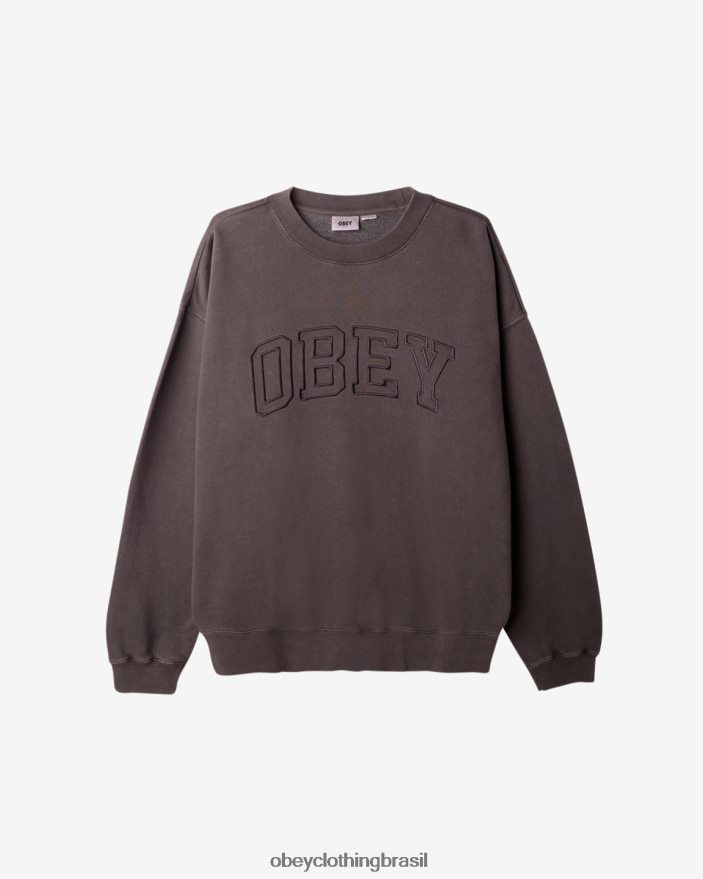 roupas br OBEY homens Pigmento colegial extrapesado com gola redonda pigmento pirata preto J22J4V230