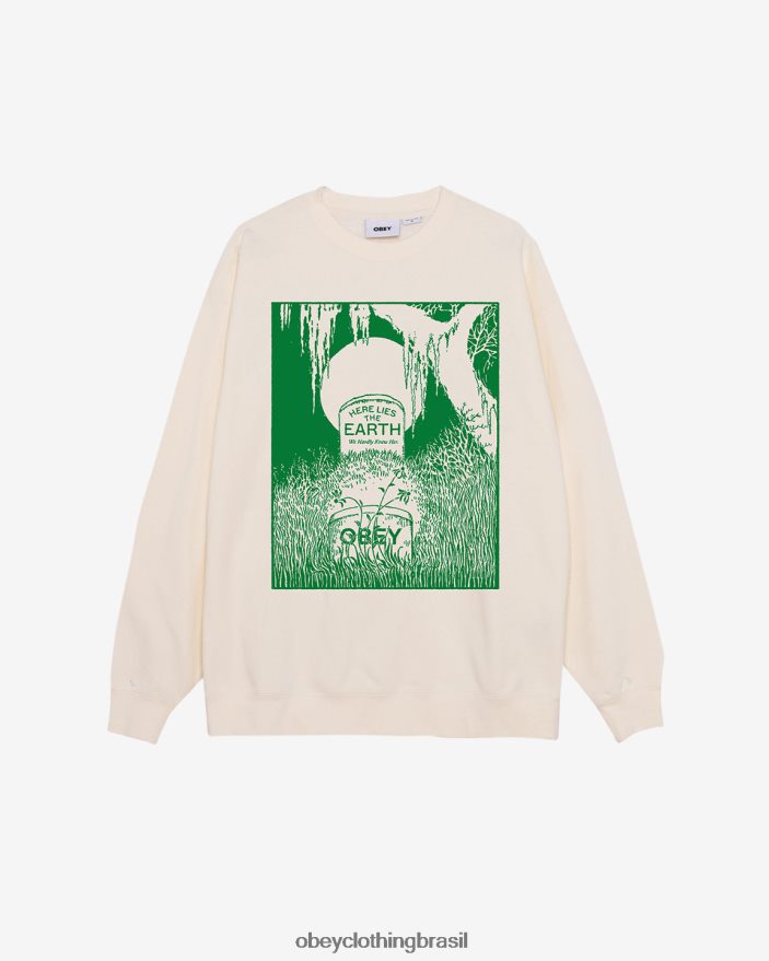 roupas br OBEY homens aqui jaz a gola redonda dos pesos pesados ​​da terra cru J22J4V210