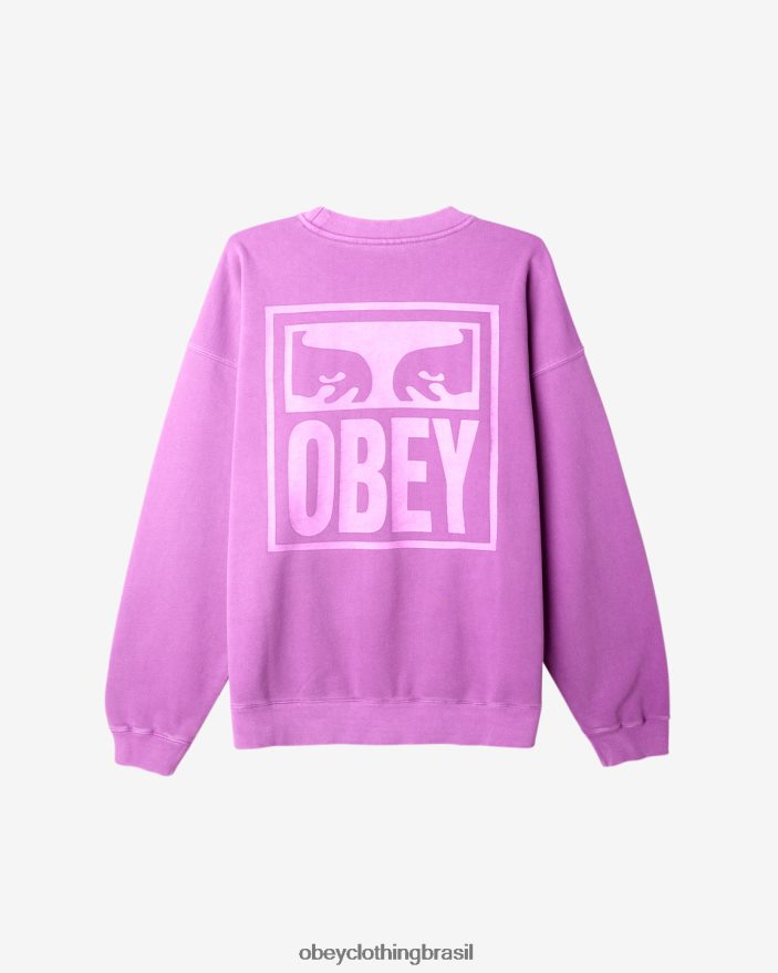 roupas br OBEY homens ícone de olhos com gola redonda extrapesada amora pigmentada J22J4V232