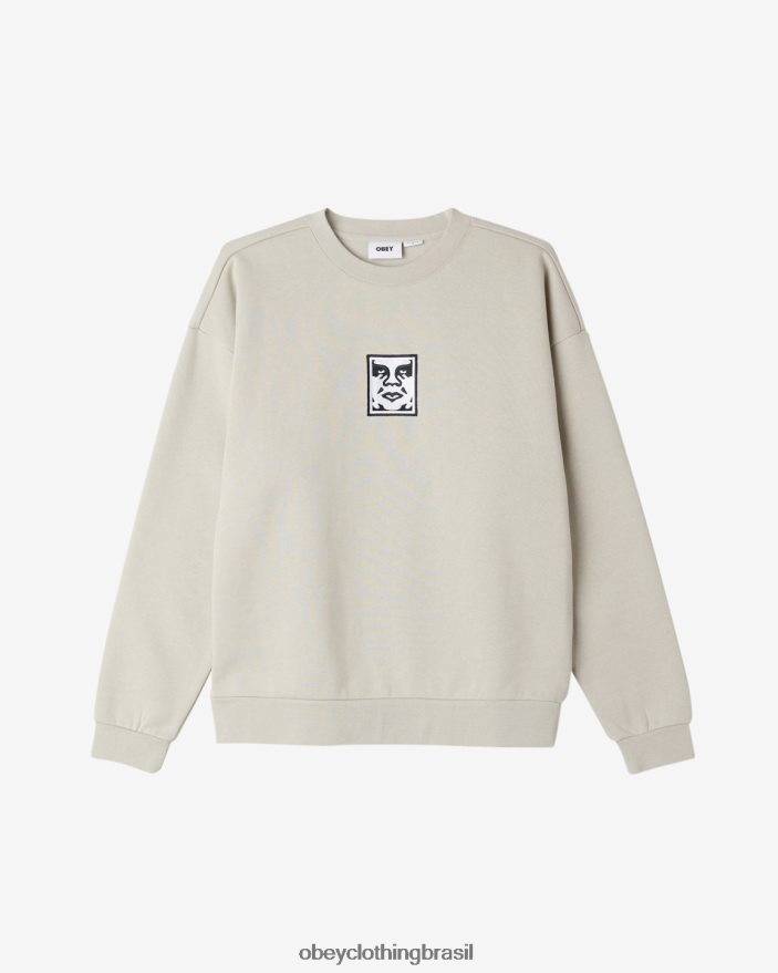 roupas br OBEY homens ícone extrapesado ii com gola redonda cinza prateado J22J4V226