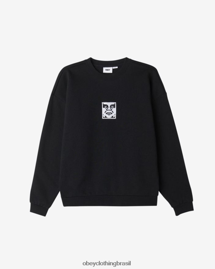 roupas br OBEY homens ícone extrapesado ii com gola redonda preto J22J4V224
