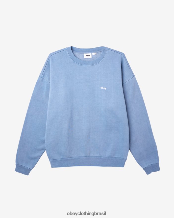 roupas br OBEY homens gola redonda com pigmento minúsculo coroa de pigmento azul J22J4V222