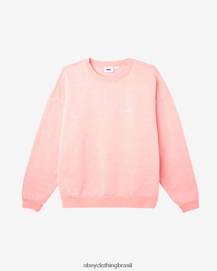 roupas br OBEY homens gola redonda com pigmento minúsculo pigmento casca rosa J22J4V223