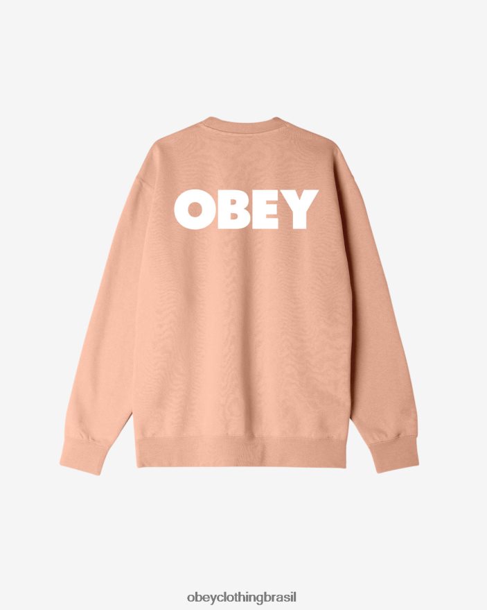 roupas br OBEY homens gola redonda ousada e pesada parfait de pêssego J22J4V215