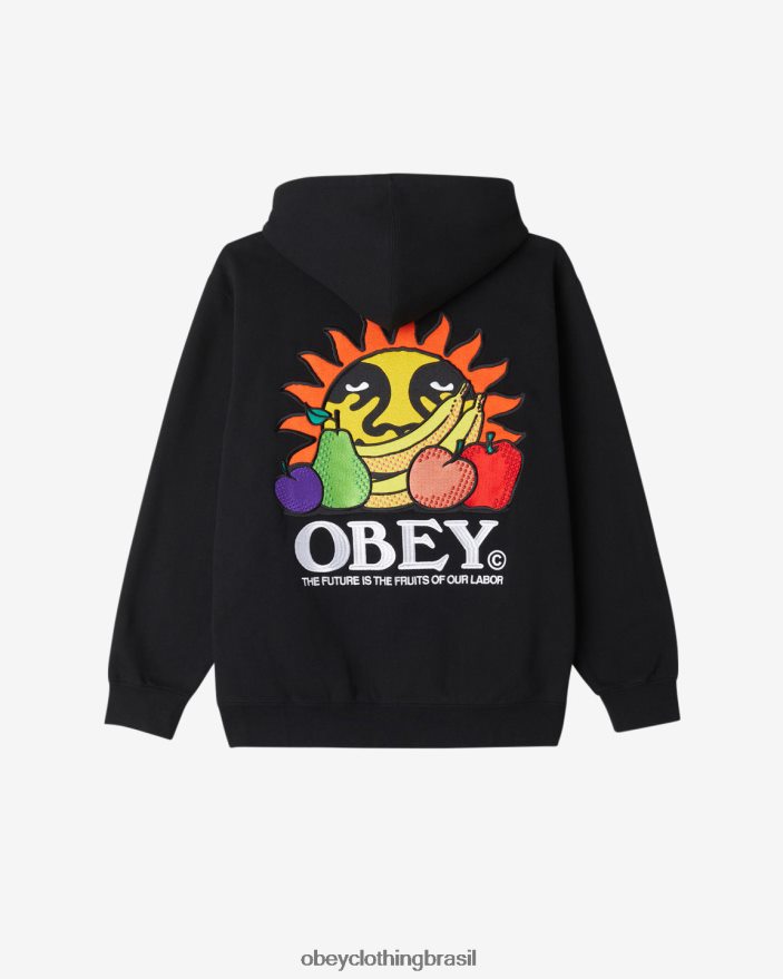 roupas br OBEY homens nosso pulôver de trabalho preto J22J4V191