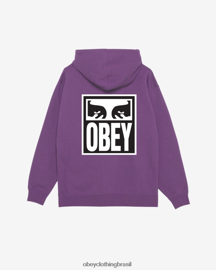 roupas br OBEY homens olhos ícone ii capuz com zíper pesado amora silvestre J22J4V169