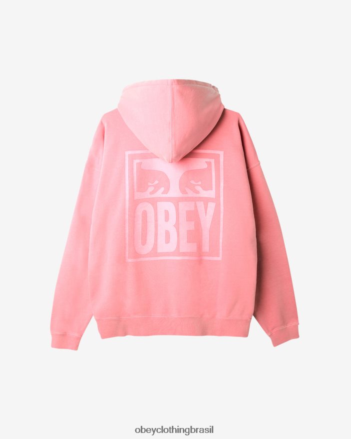 roupas br OBEY homens pulôver extrapesado com ícone de olhos pigmentados pigmento casca rosa J22J4V198