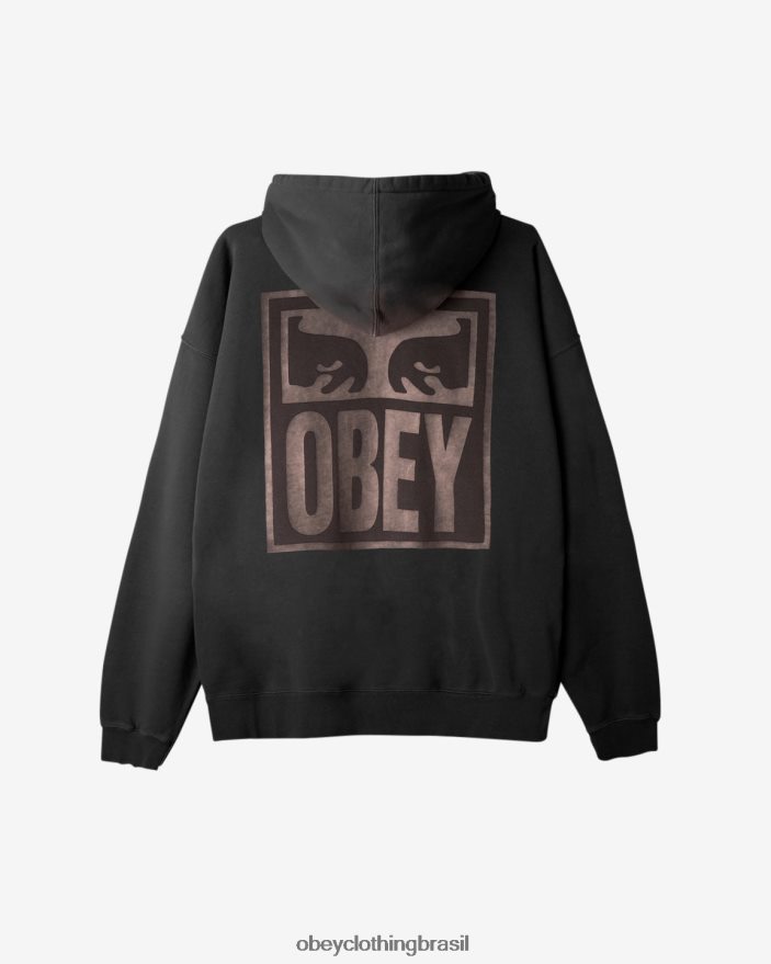 roupas br OBEY homens pulôver extrapesado com ícone de olhos pigmentados pigmento pirata preto J22J4V197