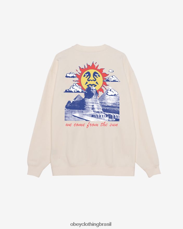 roupas br OBEY homens viemos do sol com gola redonda pesada cru J22J4V208