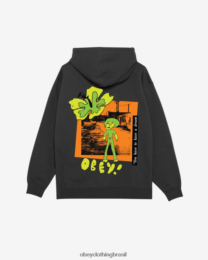 roupas br OBEY homens você tem que ter um pulôver pesado dos sonhos preto J22J4V154